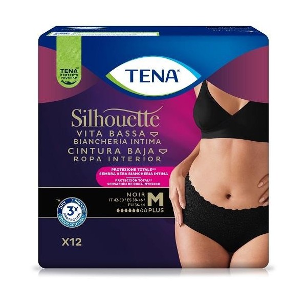 TENA SILHOUETTE NOIR M V/B 12P