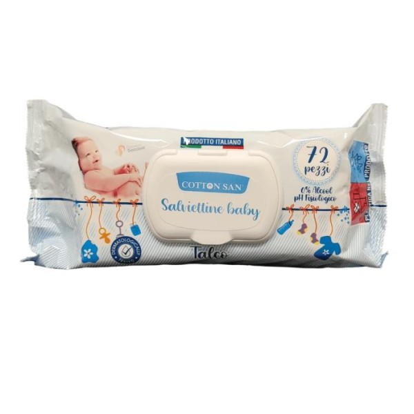 SALVIETTINE COTTON SAN BABY TALCO 72 PZ