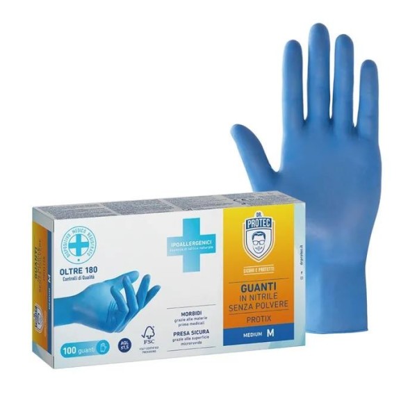 DR PROTEC GUANTO NITRILE TAGLIA M PROTIX SENZA POLVERE 100PZ
