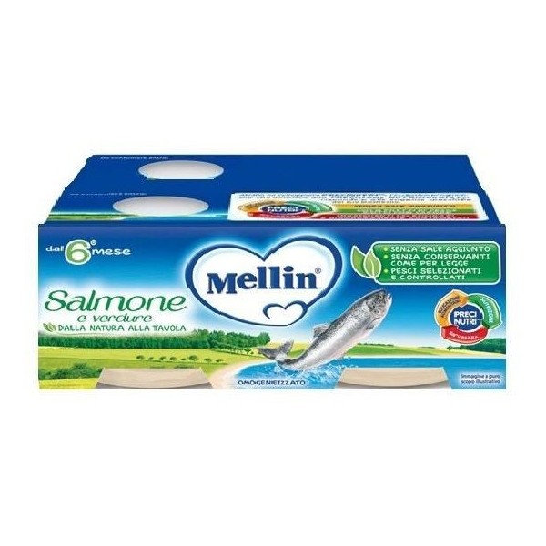 MELLIN OMOGENEIZZATO DI SALMONE E VERDURE 4 X 80 GR