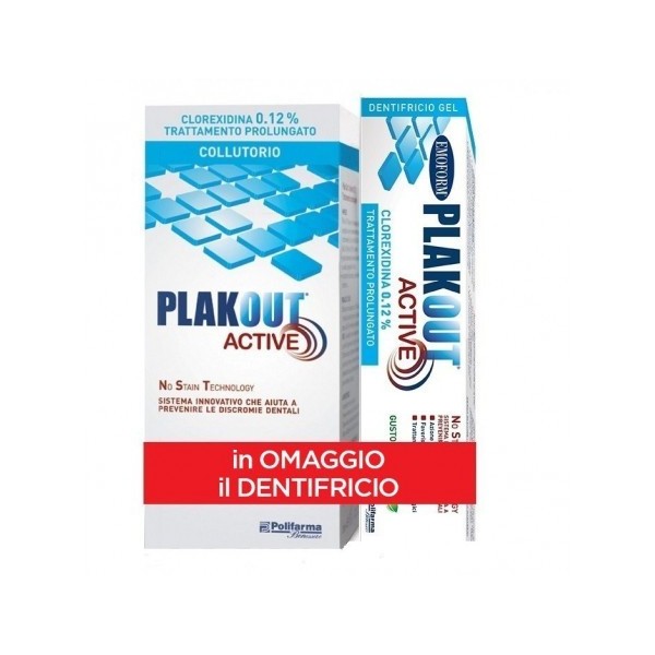 PLAKOUT ACTIVE 0,12 COLLUTORIO + DENTIFRICIO