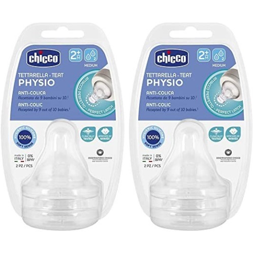 CHICCO TETTARELLA PERFECT 0MESI IN SILICONE 1 FORO 2 PEZZI