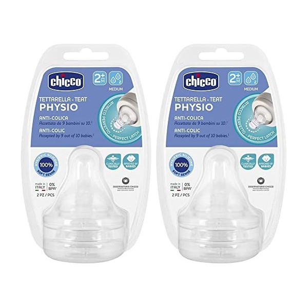 CHICCO TETTARELLA PERFECT 0MESI IN SILICONE 1 FORO 2 PEZZI