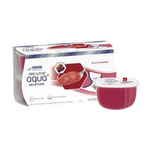 RESOURCE AQUA+ GELIFICATA GUSTO GRANATINA PER DISFALGIA 4X125 GR