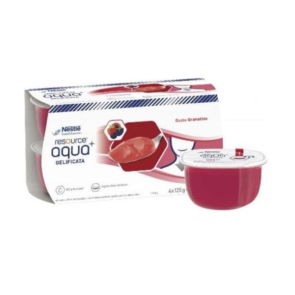 RESOURCE AQUA+ GELIFICATA GUSTO GRANATINA PER DISFALGIA 4X125 GR