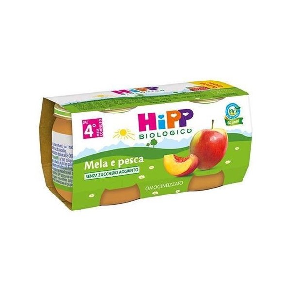 HIPP BIO OMOGENEIZZATO MELA E PESCA 2 X 80 GR