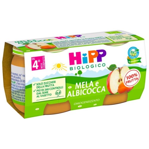 HIPP BIO OMOGENEIZZATO ALBICOCCA E MELA 2 X 80 GR
