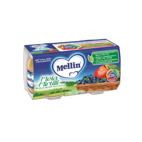 MELLIN OMOGENEIZZATO MELA E MIRTILLO 2 X 100 GR