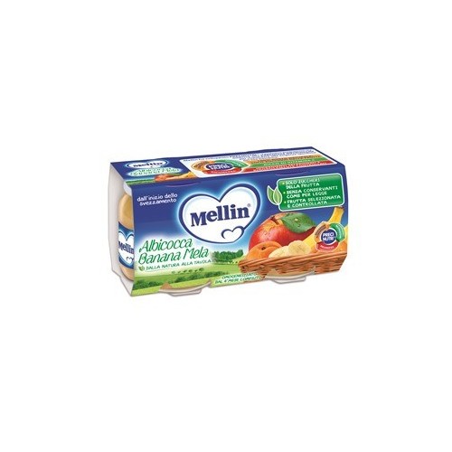 MELLIN OMOGENEIZZATO ALBICOCCA BANANA E MELA 2 X 100 GR