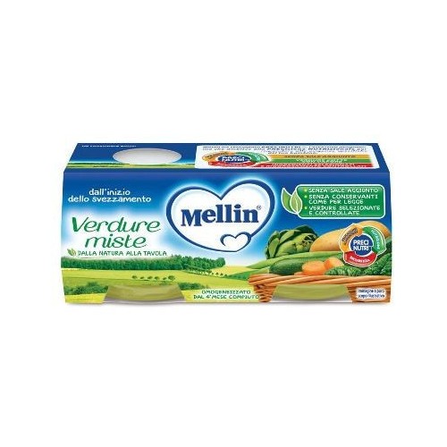 MELLIN OMOGENEIZZATO VERDURE MISTE 2 X 80 GR
